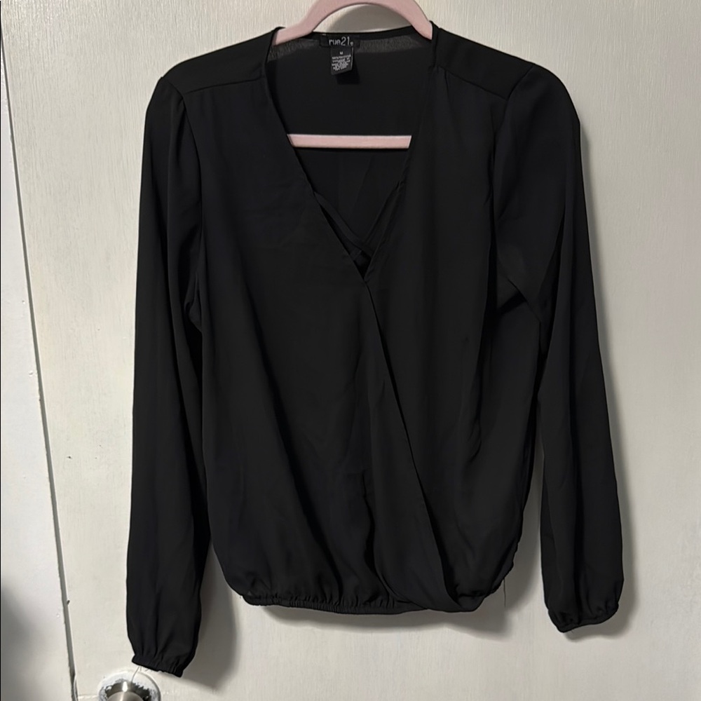 Forever 21 Black Long Sleeve Blouse